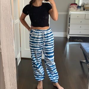Blue and white tie dye casual pants!
